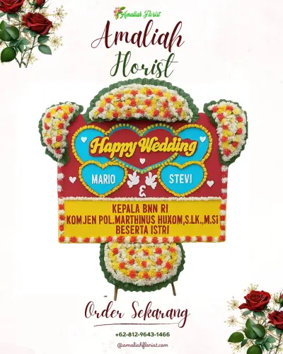 Karangan Papan Bunga Pernikahan di Sri Padang